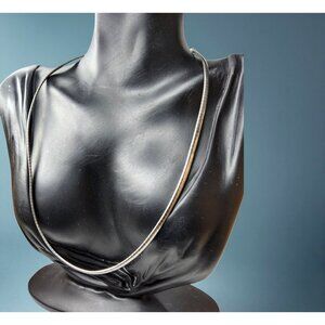 Vintage Made in Italy Sterling Silver Flat snake necklace